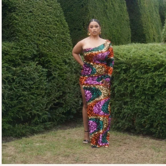 strapless open back dress A1288 A-Line Gown with Multicolored Floral Embellishment
